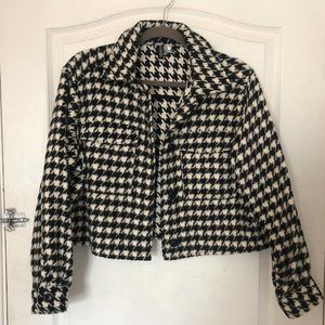 H&M Cropped Houndstooth Jacket Size S